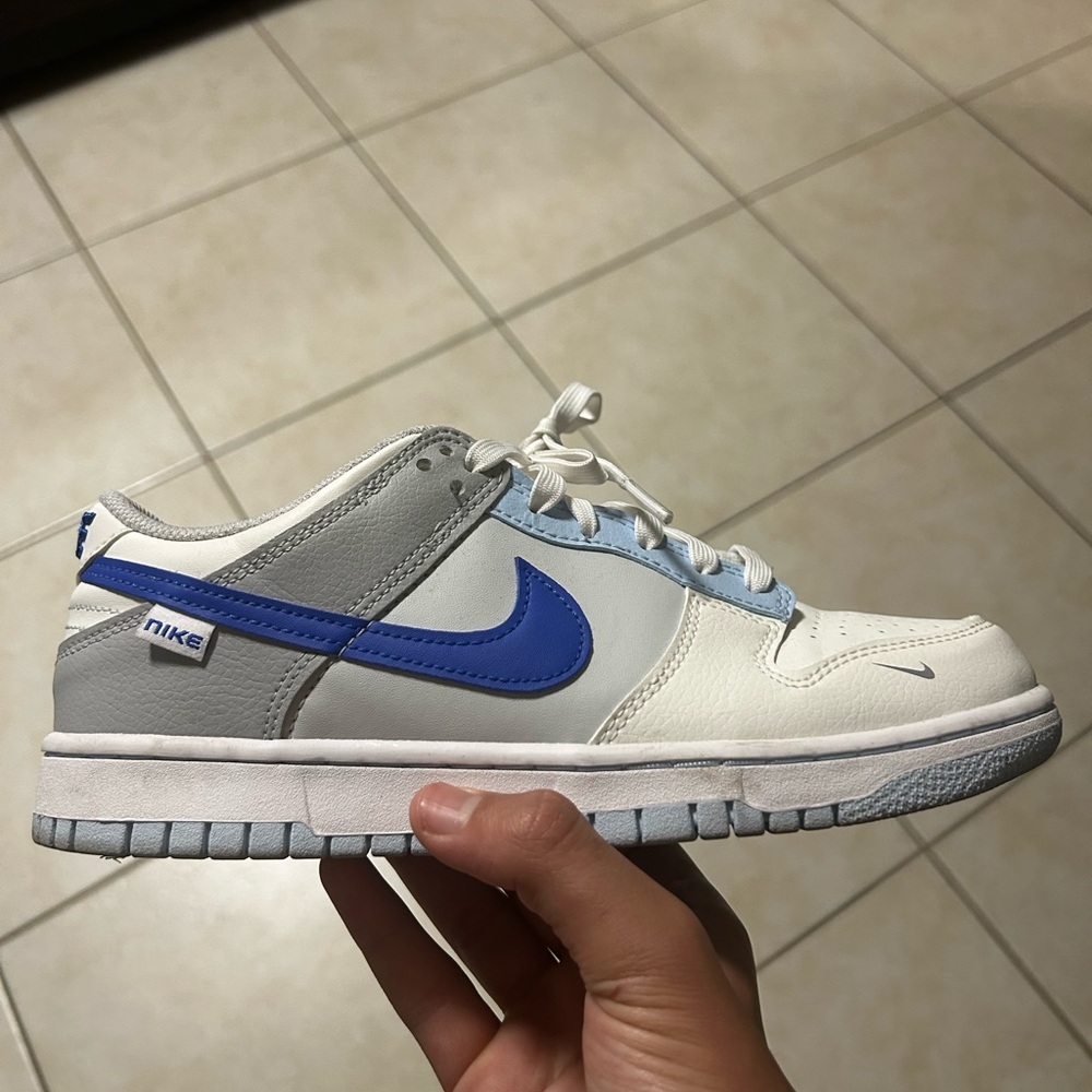 Nike Kids' White, Blue, and Gray Sneakers